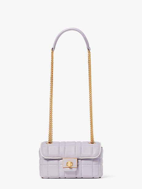 Kate Spade Evelyn Quilted Small Shoulder Crossbody In Lavender Cream