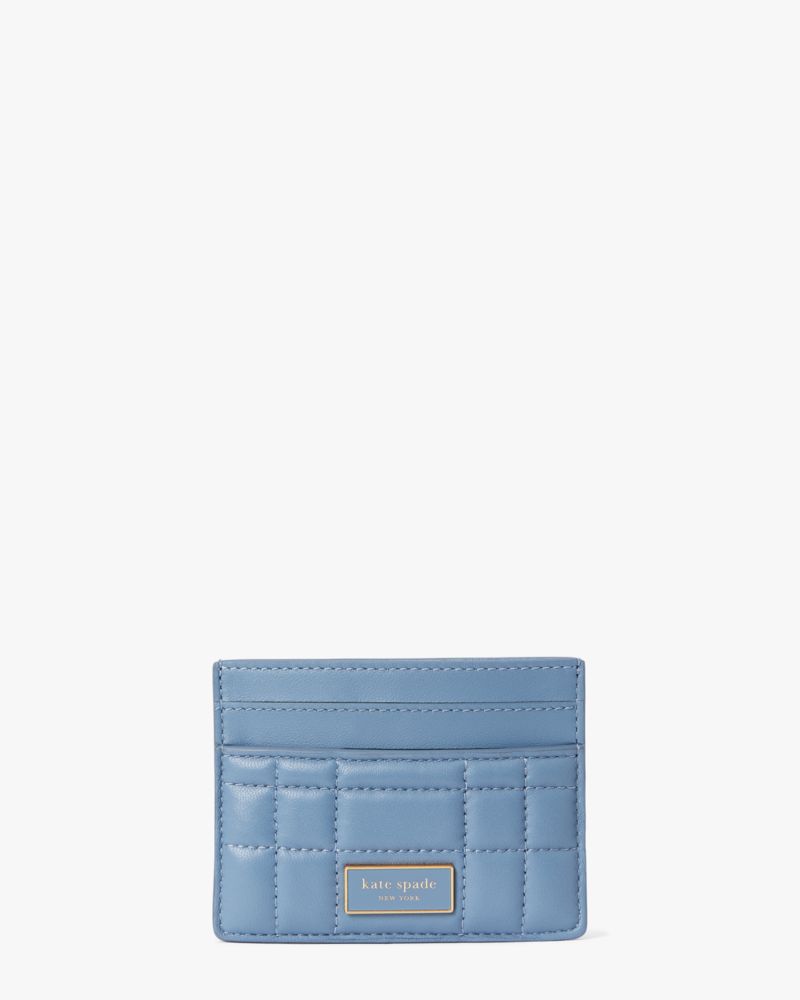 Kate Spade Evelyn Quilted Cardholder In Manta Blue