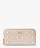 Spade Flower Monogram Coated Canvas Zip-around Continental Wallet, Natural Multi, ProductTile