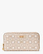 Spade Flower Monogram Coated Canvas Zip-around Continental Wallet, Natural Multi, Product