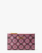 Spade Flower Monogram Coated Canvas Small Slim Bifold Wallet, Garnet Rose Multi, Product