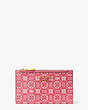 Spade Flower Monogram Coated Canvas Small Slim Bifold Wallet, , Product