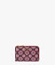 Spade Flower Monogram Coated Canvas Key Pouch, Garnet Rose Multi, ProductTile