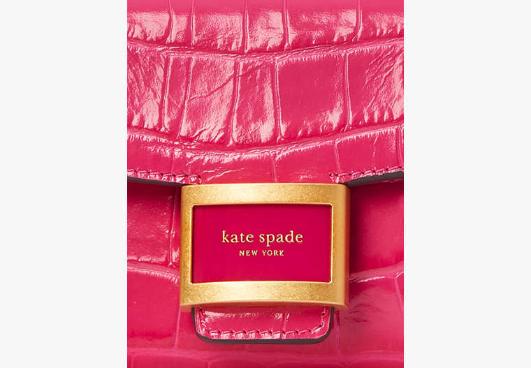 Katy Croc-embossed Micro Top-handle Crossbody, Festive Pink, Product