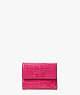 Katy Croc-embossed Bifold Flap Wallet, Festive Pink, ProductTile