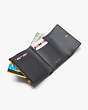 Katy Croc-embossed Bifold Flap Wallet, Festive Pink, Product