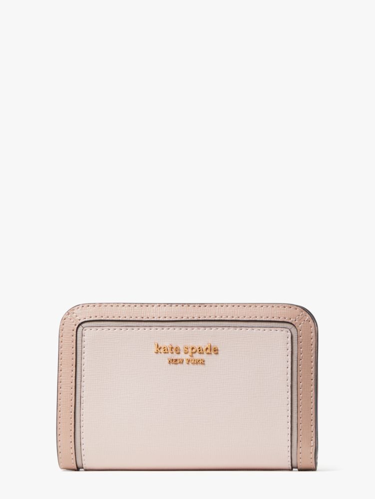 Kate Spade Morgan Colorblocked Compact Wallet In Pale Dogwood