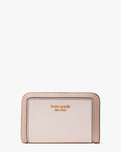 Kate Spade,Morgan Colorblocked Compact Wallet,Casual,Pale Dogwood Multi