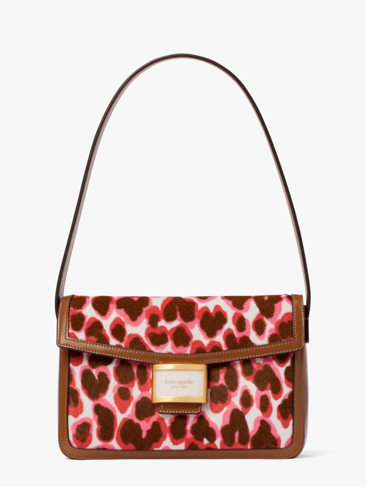 Katy Leopard Haircalf Medium Shoulder Bag