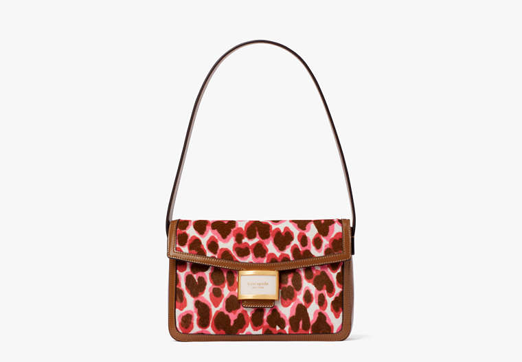 Kate Spade,Katy Leopard Haircalf Medium Shoulder Bag,shoulder bags,Medium,Pink Multi image number 0