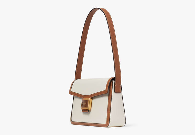 Katy Colorblocked Medium Shoulder Bag, Halo White Multi, Product