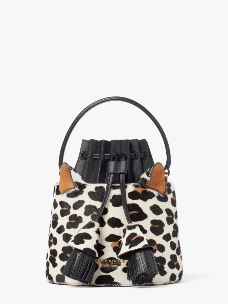 Buttercup Leopard Haircalf Small Bucket Bag | Kate Spade New York