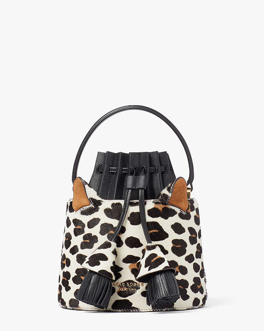 Buttercup Leopard Haircalf Small Bucket Bag | Kate Spade New York