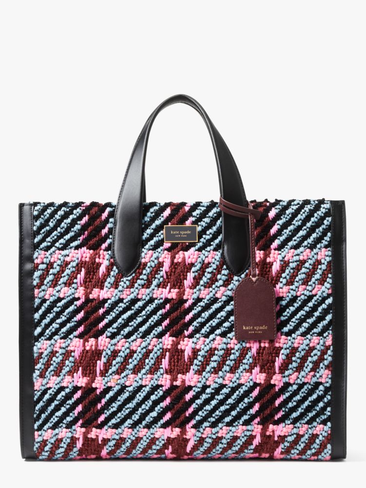 Manhattan Plaid Large Tote | Kate Spade New York