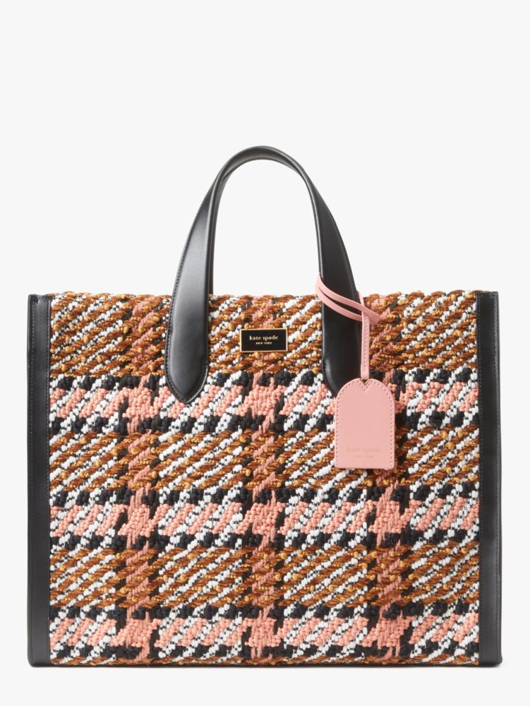 Manhattan Plaid Large Tote | Kate Spade New York