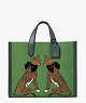 Manhattan Lady Leopard Large Tote, Dried Basil Multi, ProductTile
