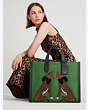 Manhattan Lady Leopard Large Tote, Dried Basil Multi, Product