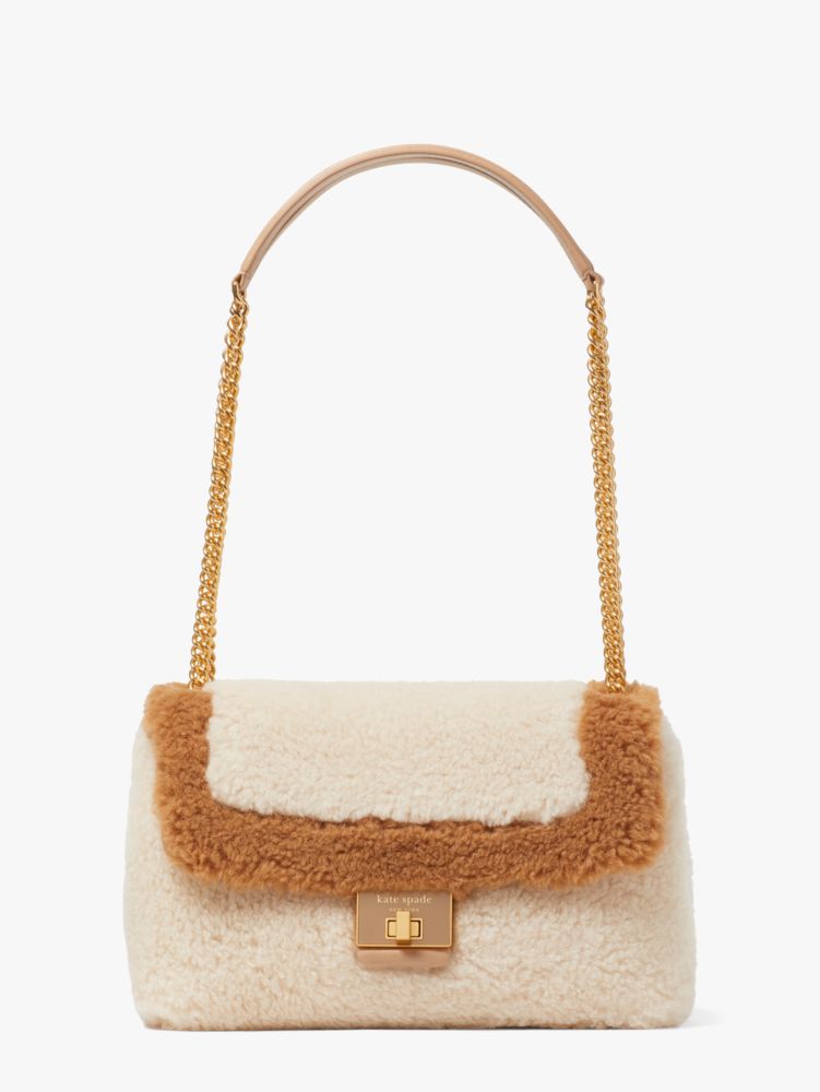 Evelyn Faux Shearling Medium Convertible Shoulder Bag | Kate Spade New York