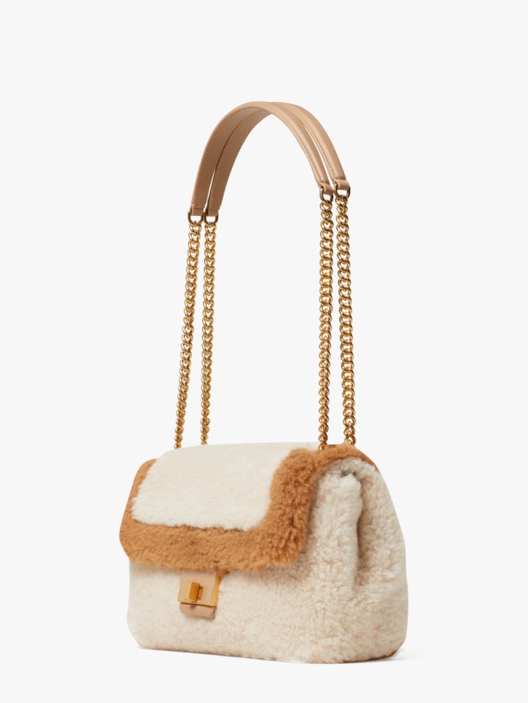 kate spade new york small evelyn faux shearling shoulder bag in