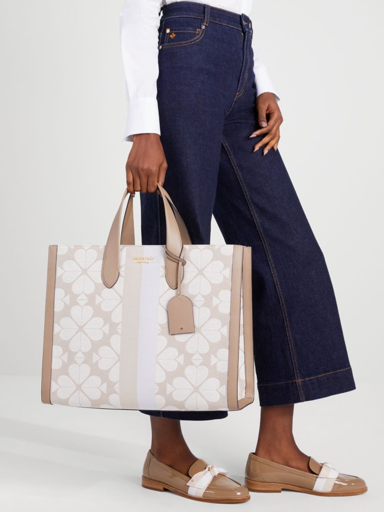 Oversized Spade Flower Jacquard Stripe Manhattan Large Tote | Kate Spade  New York