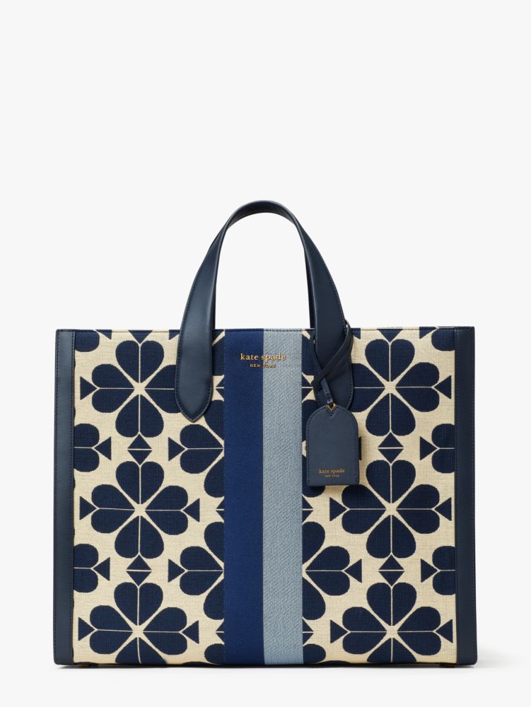 Oversized Spade Flower Jacquard Stripe Manhattan Large Tote | Kate Spade UK