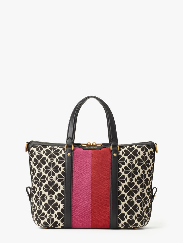 spade flower jacquard stripe everything medium tote