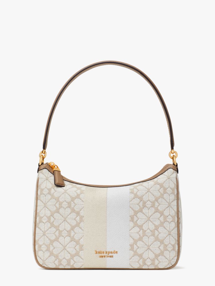 Spade Flower Jacquard Stripe Sam Small Convertible Shoulder Bag, Natural Multi, ProductTile