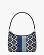 Spade Flower Jacquard Stripe Sam Small Convertible Shoulder Bag, Blue Multicolor, Product