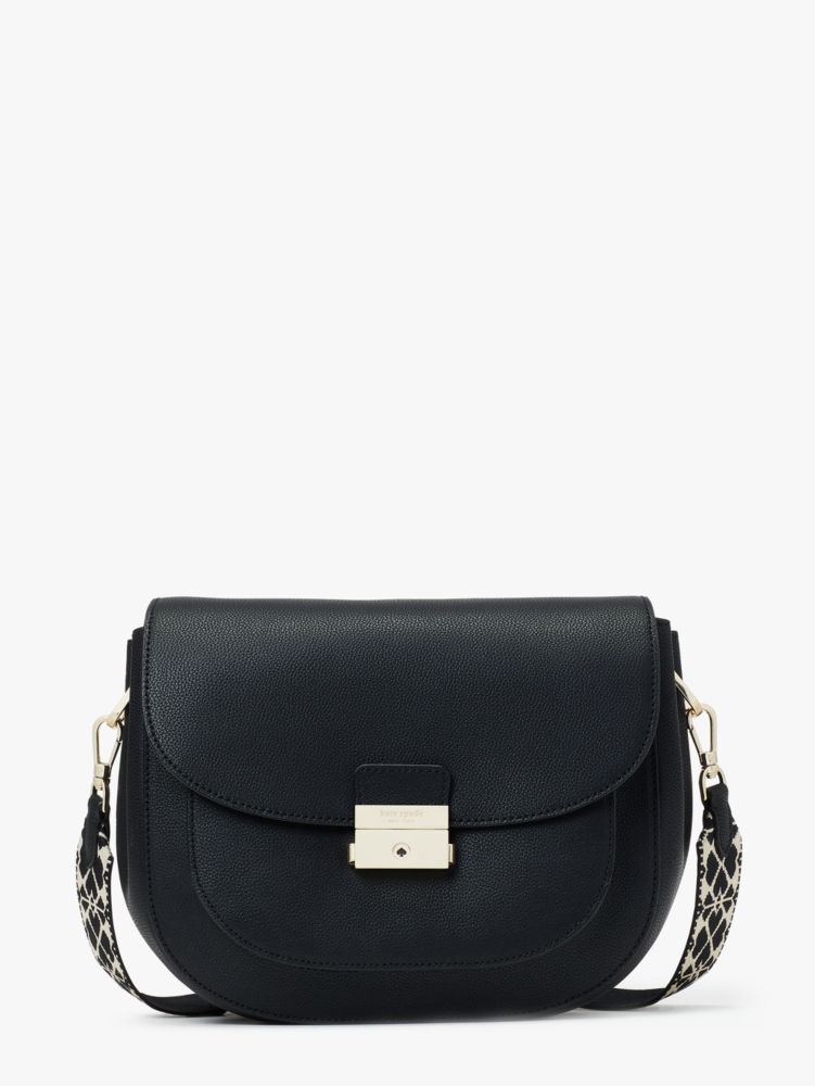 Arriba 103+ imagen kate spade black saddle bag