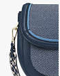 Voyage Chambray Twill Large Saddle Bag, Blue Multicolor, Product