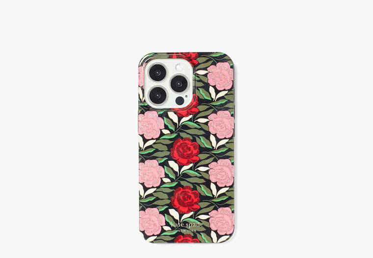 Rose Garden Glitter iPhone 13 Pro Case, Black Multi, Product