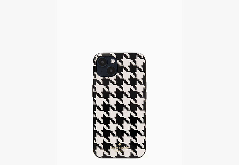 Houndstooth Printed Resin iPhone 13 Case, Black Multi, Product