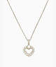 Shining Spade Mini Pendant Necklace, Cream/Silver, Product