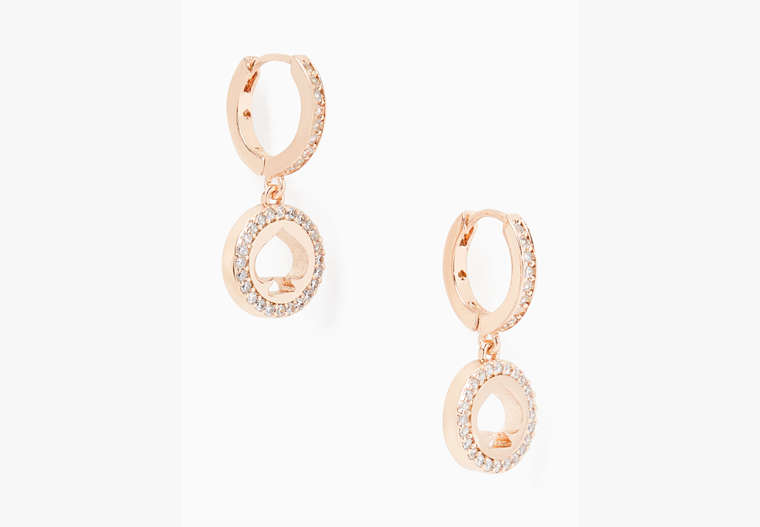Spot The Spade Pave Huggies, Clear/Rose Gold, Product image number 0