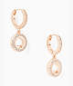 Spot The Spade Pave Huggies, Clear/Rose Gold, ProductTile