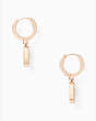 Spot The Spade Pave Huggies, Clear/Rose Gold, Product