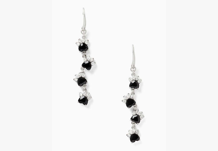 Paw Print Linear Earrings, Clear/Black, Product