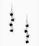 Paw Print Linear Earrings, Clear/Black, ProductTile