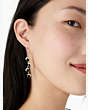 Paw Print Linear Earrings, Clear/Black, Product