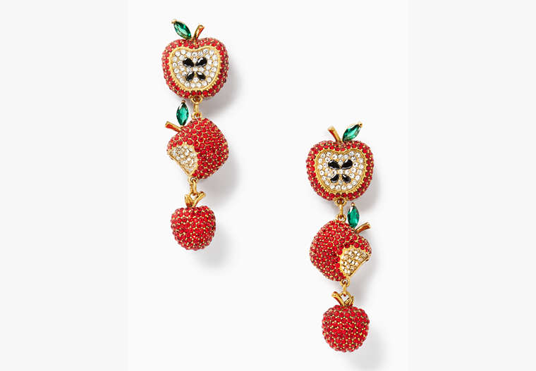 Apple Of My Eye Pave Dangle Earrings, Red Multi, Product