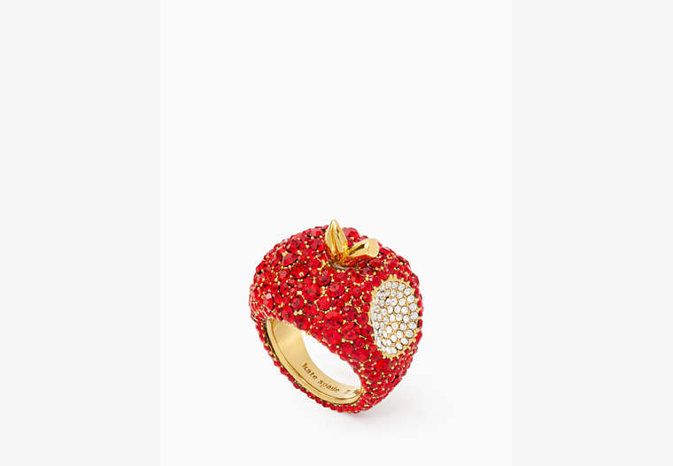Kate Spade,apple of my eye pave cocktail ring,rings,Red Multi image number 0