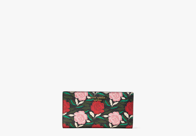 Morgan Rose Garden Slim Bifold Wallet, Black Multi, Product
