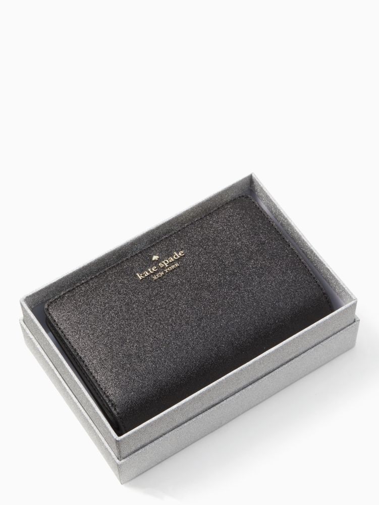 ティンセル グリッター ファブリック ボックス ミディアム コンパクト バイフォールド ウォレット | 財布小物 | ケイト・スペード