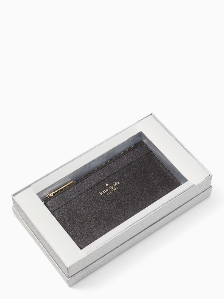 Tinsel Boxed Large Slim Card Holder, Black, Product