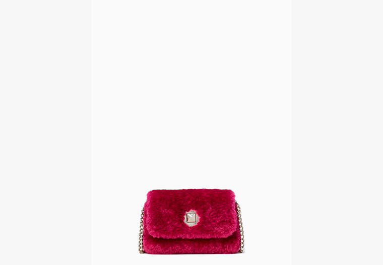 Audrey Shearling Micro Crossbody, Festive Pink, Product