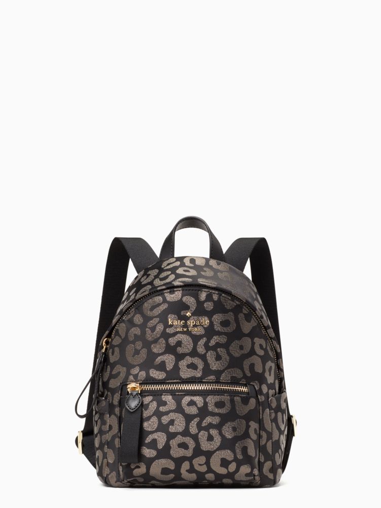 Women's black the little better graphic leopard jacquard mini backpack | Kate  Spade New York UK