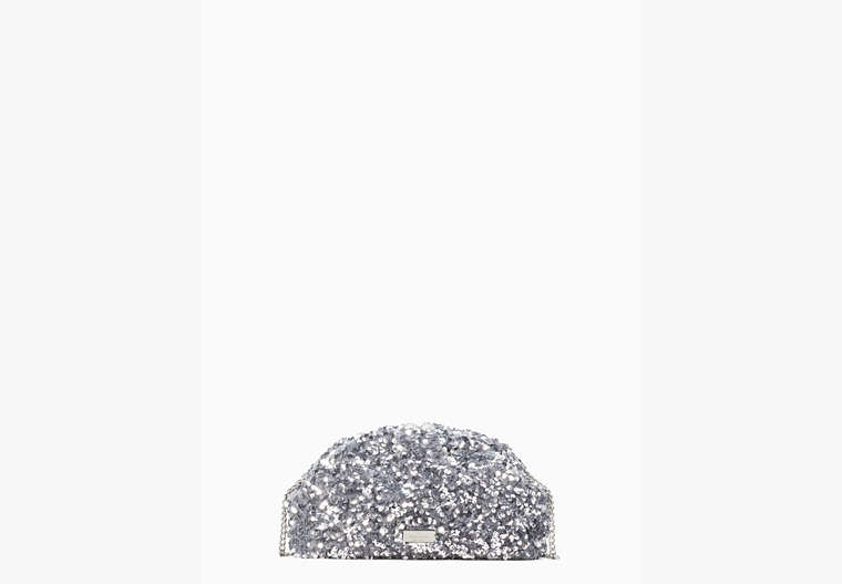 Scrunchy Sequin Convertible Clutch, Silver, Product image number 0