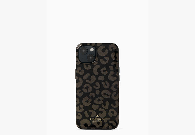 Graphic Leopard Resin iPhone 13 Case, Black Multi, Product