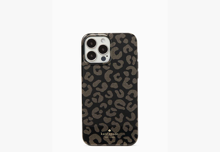 Graphic Leopard Resin iPhone 13 Pro Max Case, Black Multi, Product