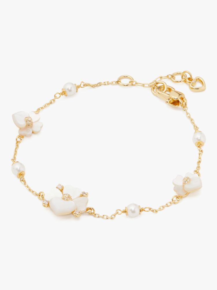 Precious Pansy Scatter Bracelet, White Multi/Gold, ProductTile